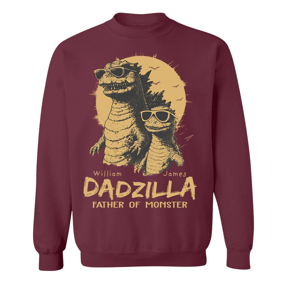 Personalized Dadzilla T-Shirt Father Day Gifts for Dad Funny Papa Tshirt Cool Daddy Dinosaur Tee Hv01