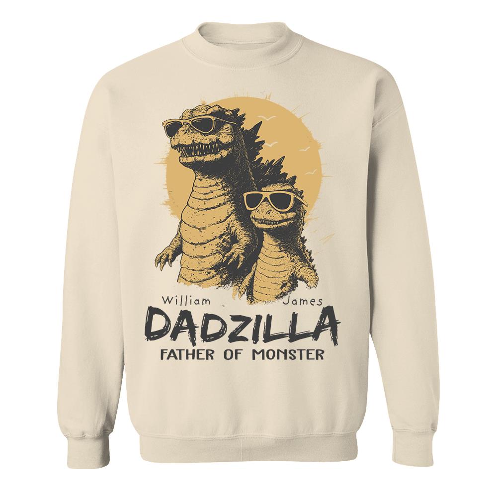 Personalized Dadzilla T-Shirt Father Day Gifts for Dad Funny Papa Tshirt Cool Daddy Dinosaur Tee Hv01