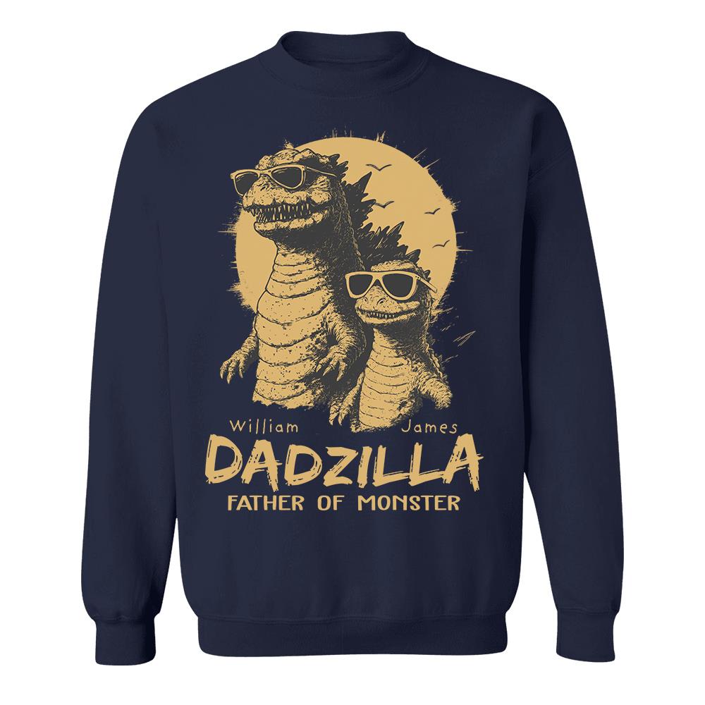 Personalized Dadzilla T-Shirt Father Day Gifts for Dad Funny Papa Tshirt Cool Daddy Dinosaur Tee Hv01