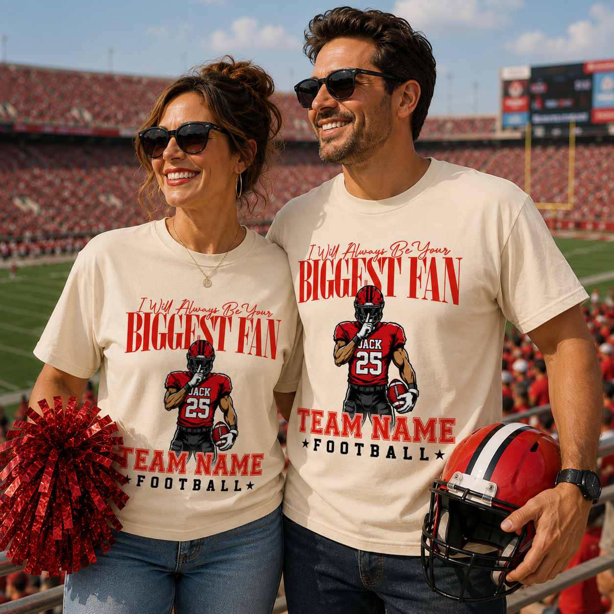 My Heart Is On That Filed Custom Football Mom Shirt L0411 VH01