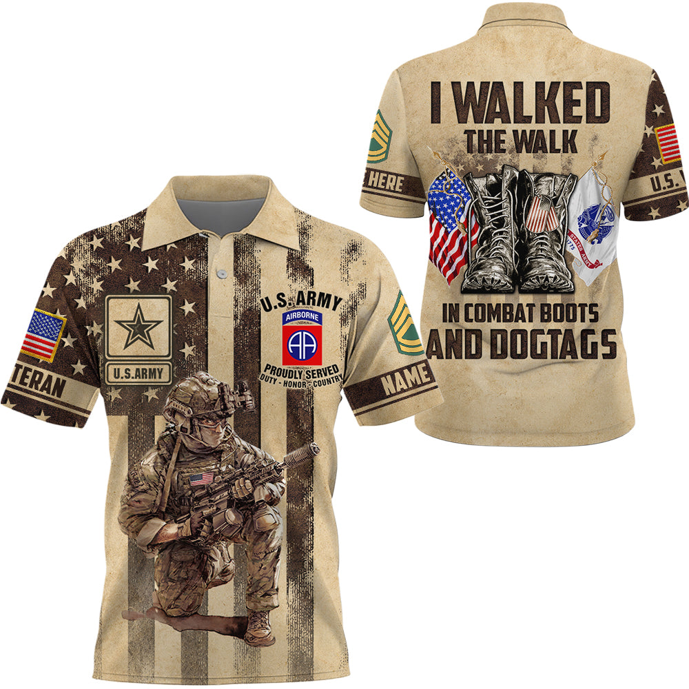 Walked The Walk, Custom Military Patches - Veteran Shirt, Personalized 3D Shirts - Veteran Day Gifts For Dad, Grandpa K1702 Trhn