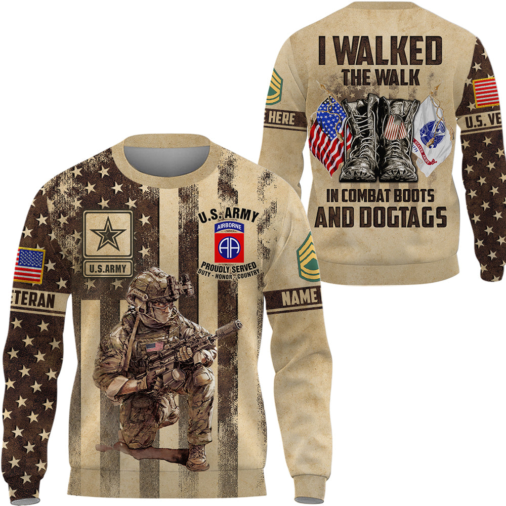 Walked The Walk, Custom Military Patches - Veteran Shirt, Personalized 3D Shirts - Veteran Day Gifts For Dad, Grandpa K1702 Trhn