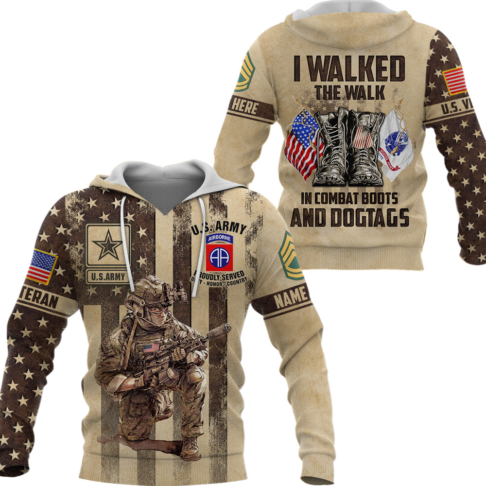 Walked The Walk, Custom Military Patches - Veteran Shirt, Personalized 3D Shirts - Veteran Day Gifts For Dad, Grandpa K1702 Trhn