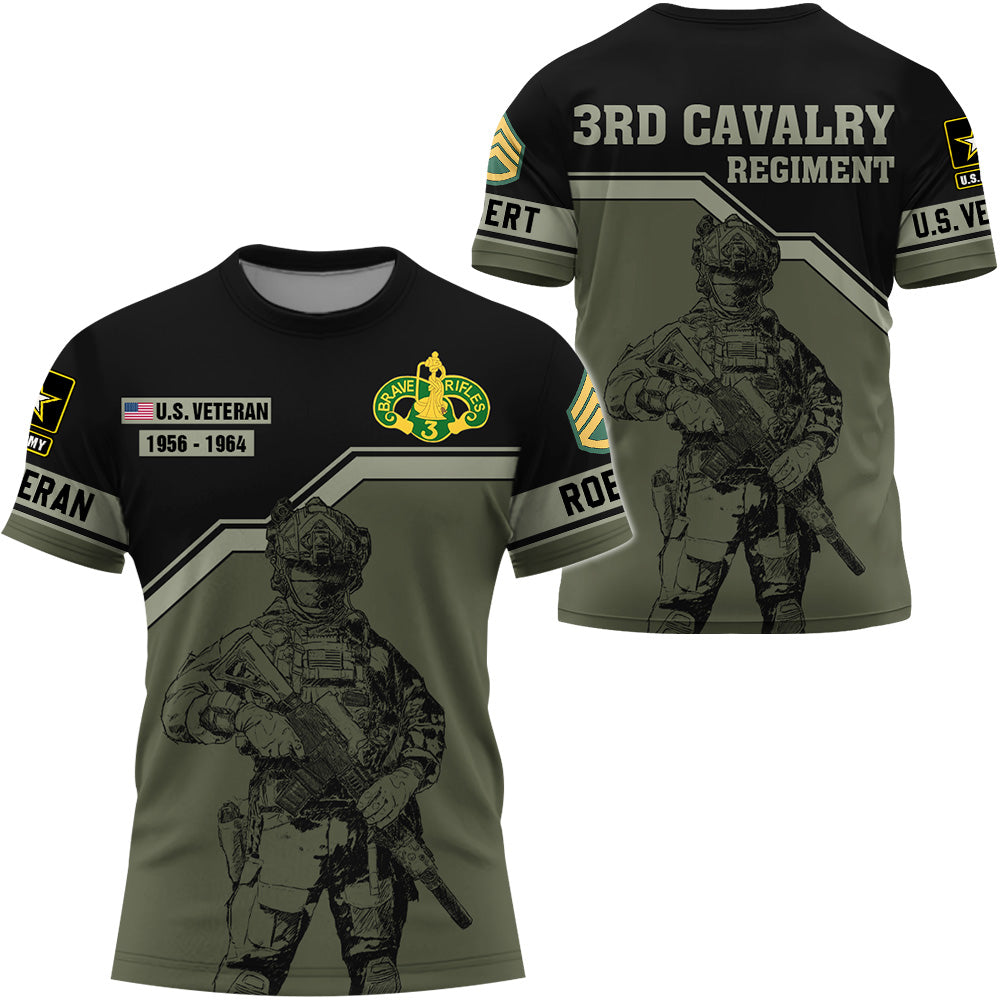 Personalized All Over Print Shirt Veteran Custom All Branches, Rank Name Division Gift For Veterans K1702 Trhn