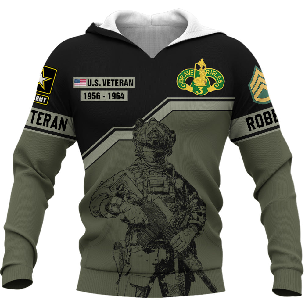 Personalized All Over Print Shirt Veteran Custom All Branches, Rank Name Division Gift For Veterans K1702 Trhn