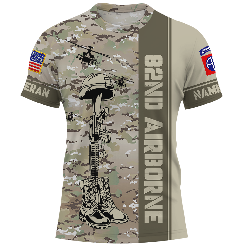Personalized All Over Print Shirt Military Camo Pattern Custom All Branch Military K1702