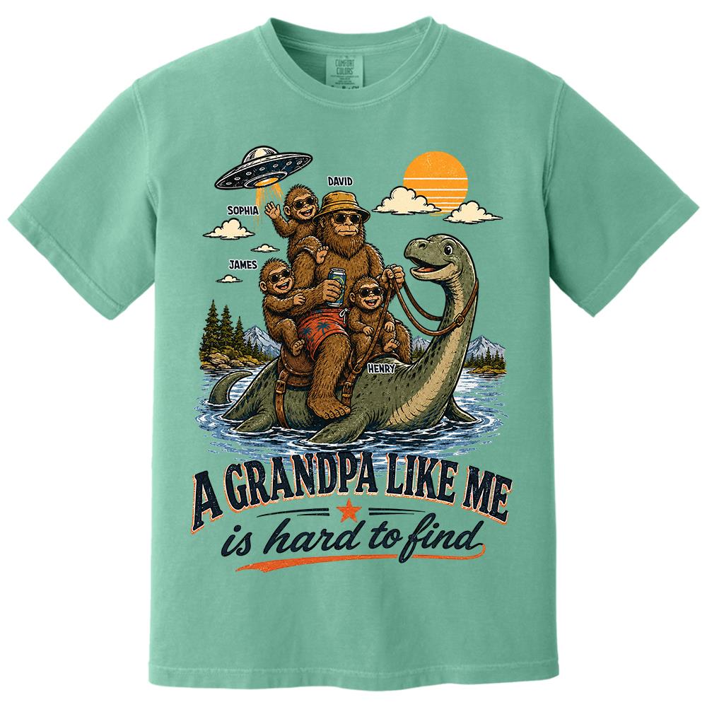 Personalized A Grandpa Like Me Is Hard To Find Retro Lake Monster Shirt, Unique Gift for Papa, Dad, Grandpa Hv01