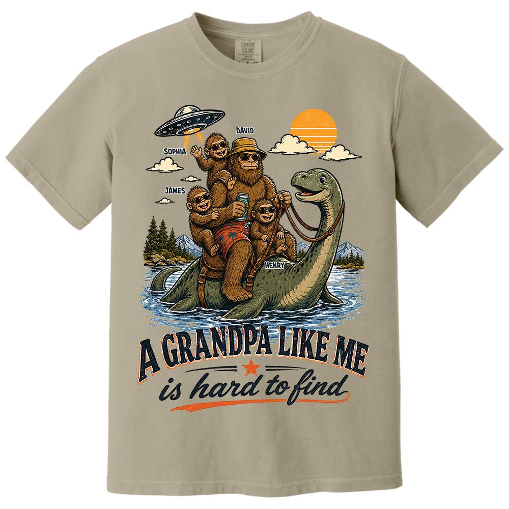 Personalized A Grandpa Like Me Is Hard To Find Retro Lake Monster Shirt, Unique Gift for Papa, Dad, Grandpa Hv01