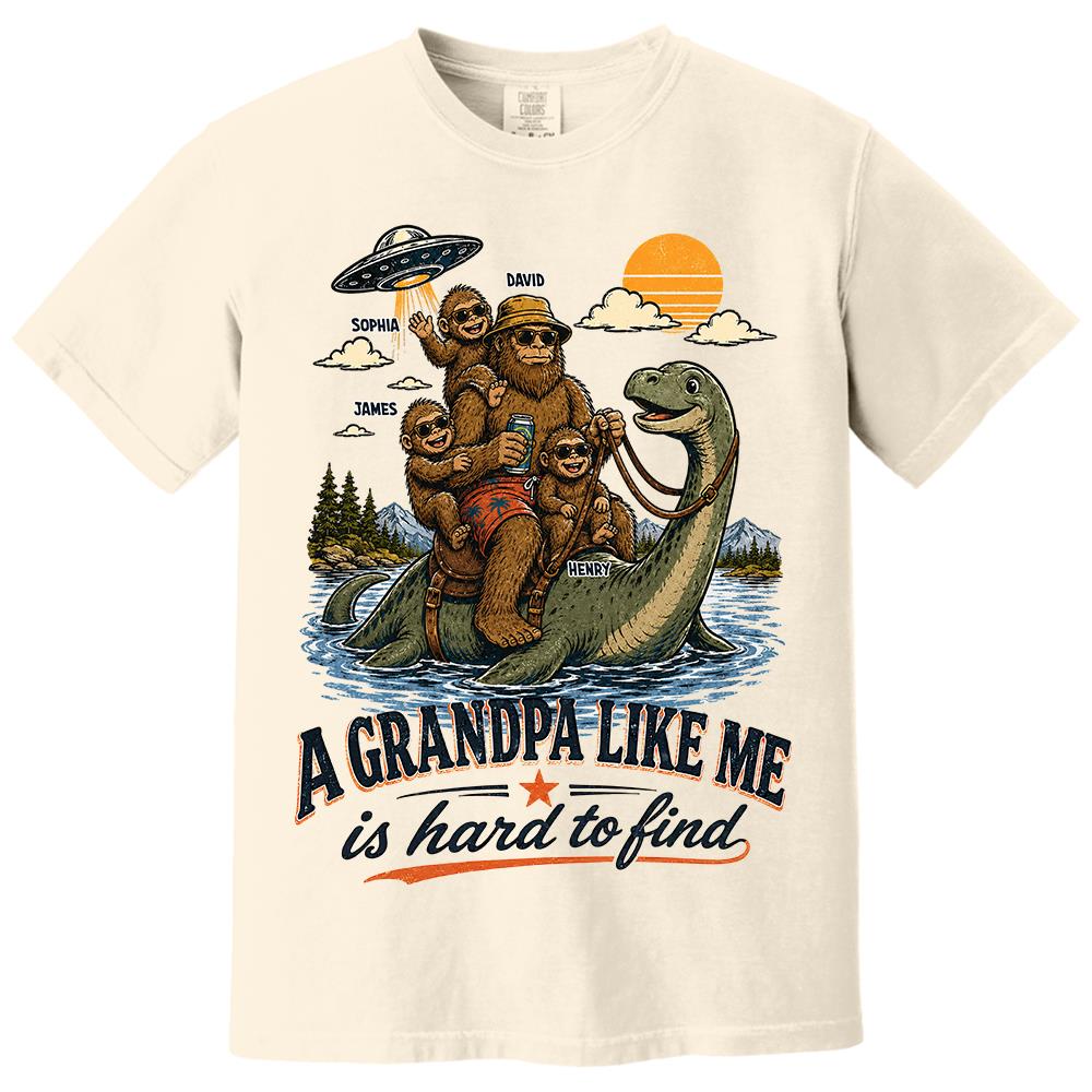 Personalized A Grandpa Like Me Is Hard To Find Retro Lake Monster Shirt, Unique Gift for Papa, Dad, Grandpa Hv01