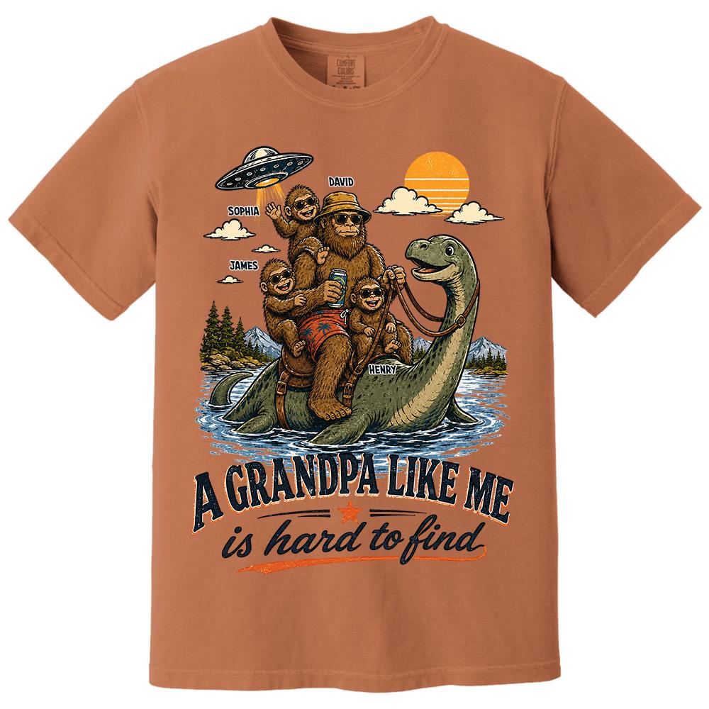 Personalized A Grandpa Like Me Is Hard To Find Retro Lake Monster Shirt, Unique Gift for Papa, Dad, Grandpa Hv01