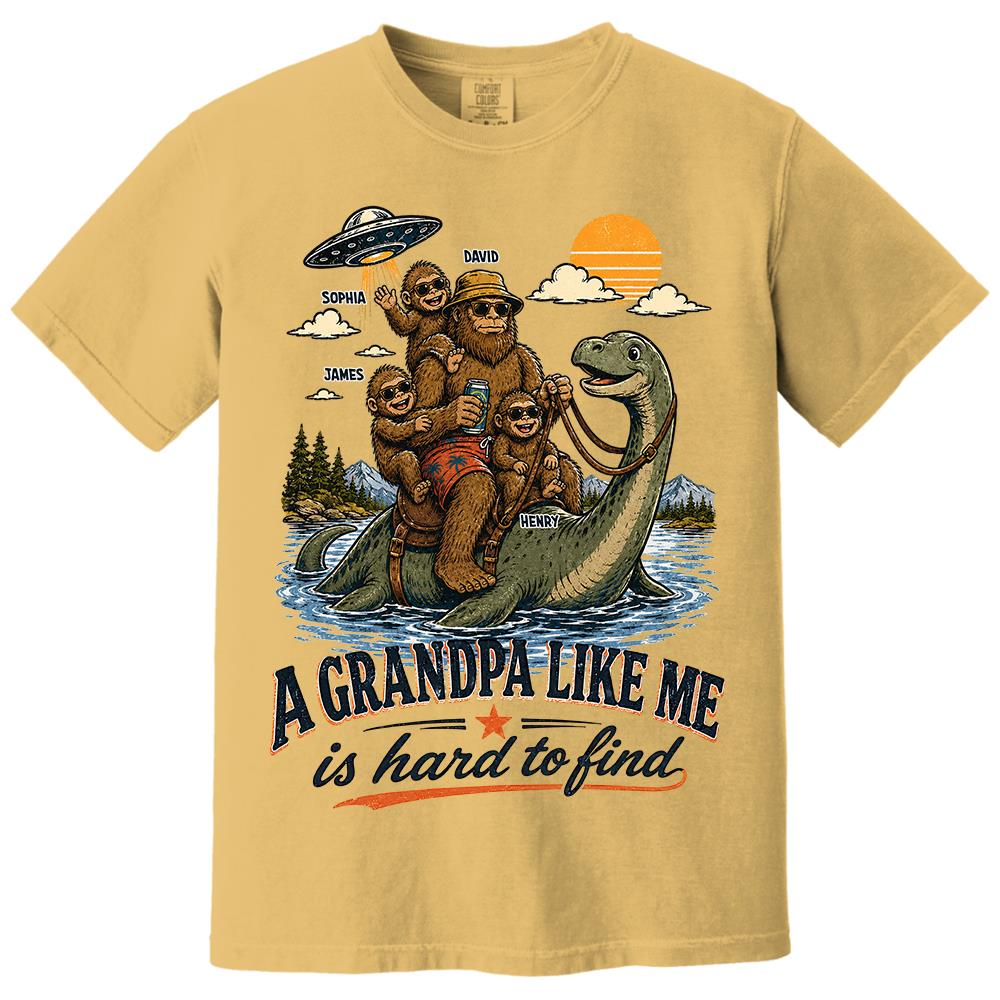 Personalized A Grandpa Like Me Is Hard To Find Retro Lake Monster Shirt, Unique Gift for Papa, Dad, Grandpa Hv01