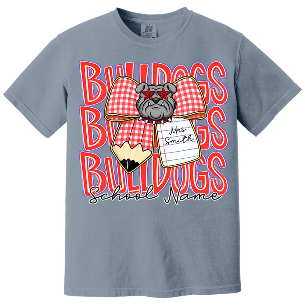 Gingham Pencil Bow, Personalized School Spirit Retro School Mascot, Gift For Teacher Student Sport Lovers MI209 Nh00