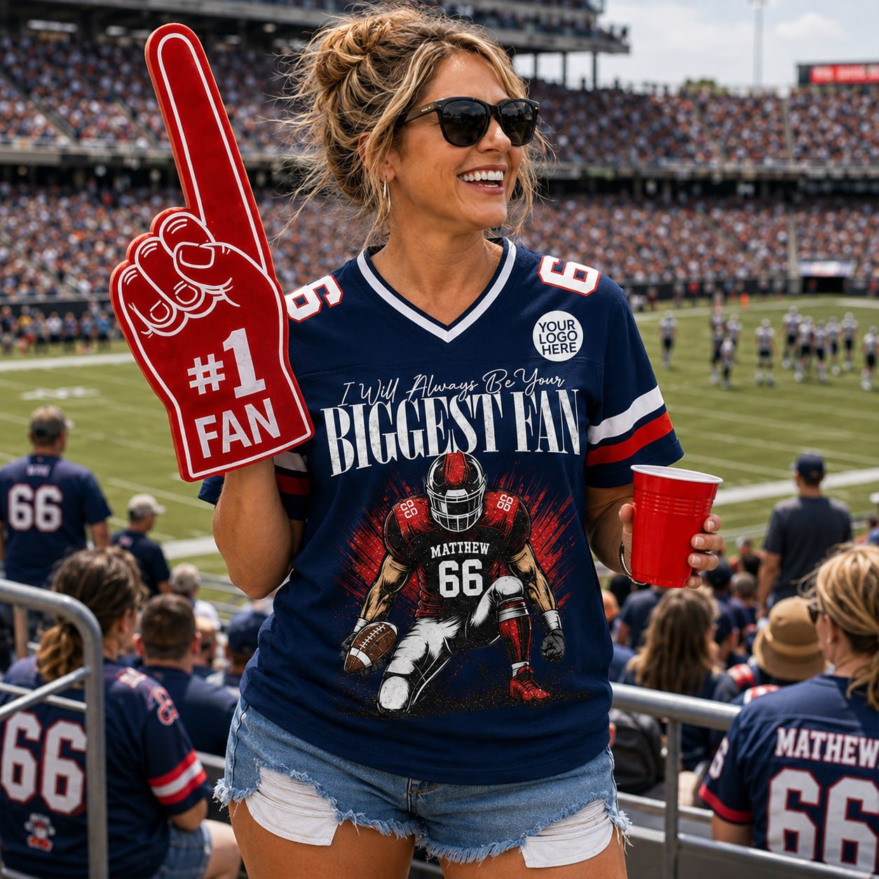 I'll Always Be Your Biggest Fan -  Personalized All Over Print Football Jersey For Football Mom Grandma Sport Family T1807 T24