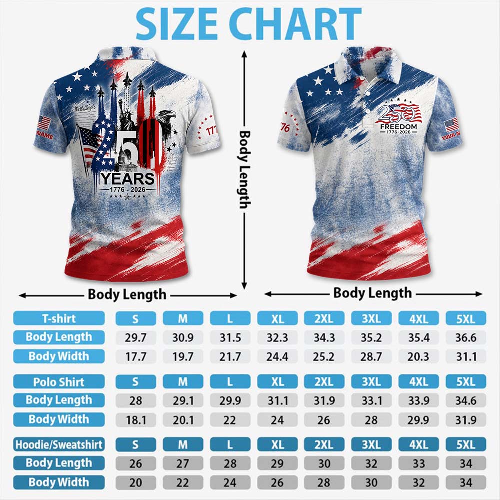 Personalized 250th Anniversary America 1776–2026 Shirt - 4th of July Independence Day Patriotic Vrs2 A2110 Pt99