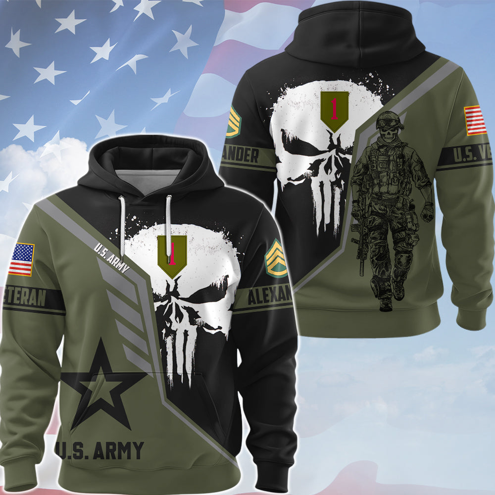 Personalized US Veteran Military All Over Print Hoodie – Custom Branch Division Rank Gift For Veterans K1702 Trhn