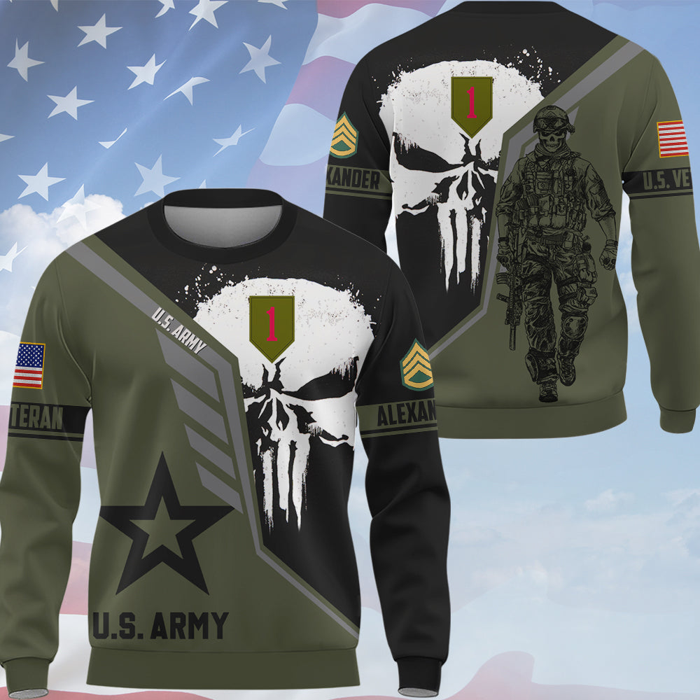Personalized US Veteran Military All Over Print Hoodie – Custom Branch Division Rank Gift For Veterans K1702 Trhn