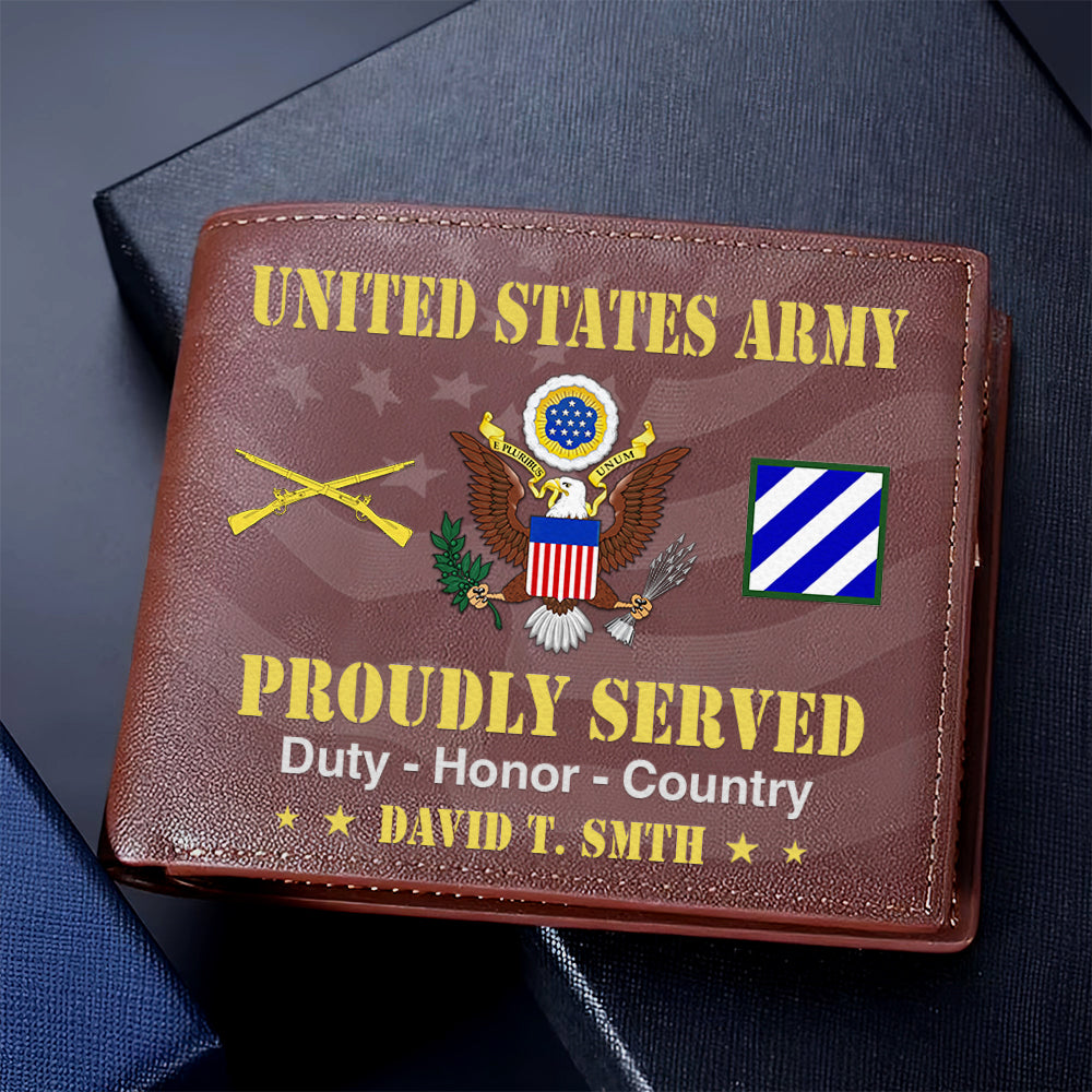 Veteran Custom Leather Wallet Custom Division Military Personalized Gift For Veterans K1702