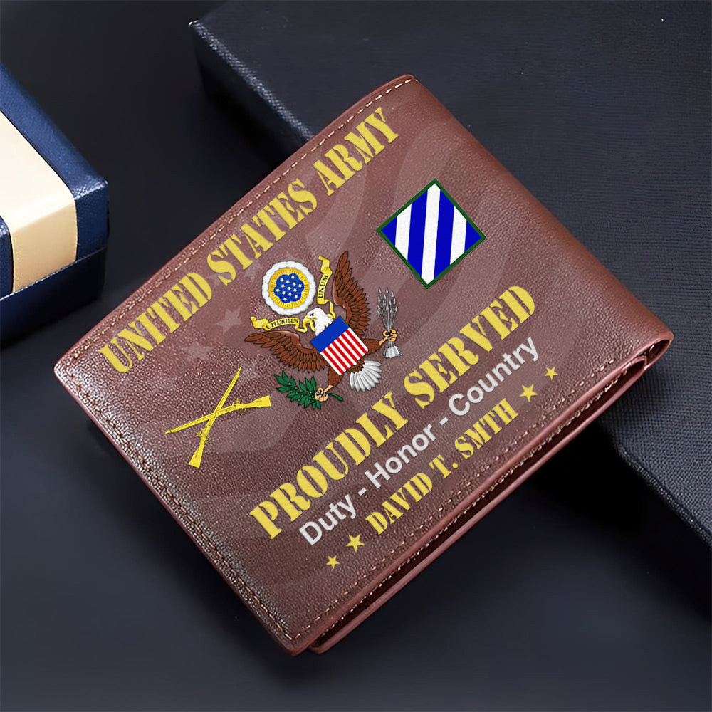 Veteran Custom Leather Wallet Custom Division Military Personalized Gift For Veterans K1702