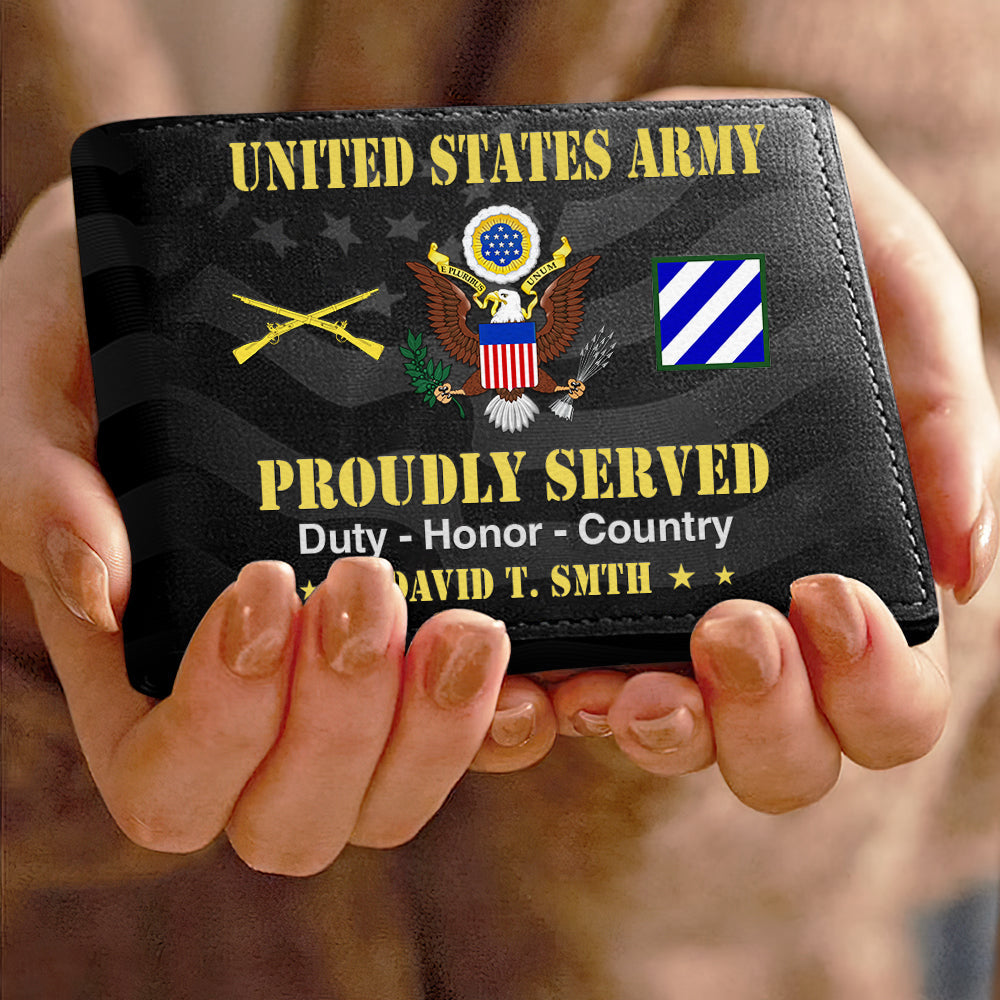 Veteran Custom Leather Wallet Custom Division Military Personalized Gift For Veterans K1702