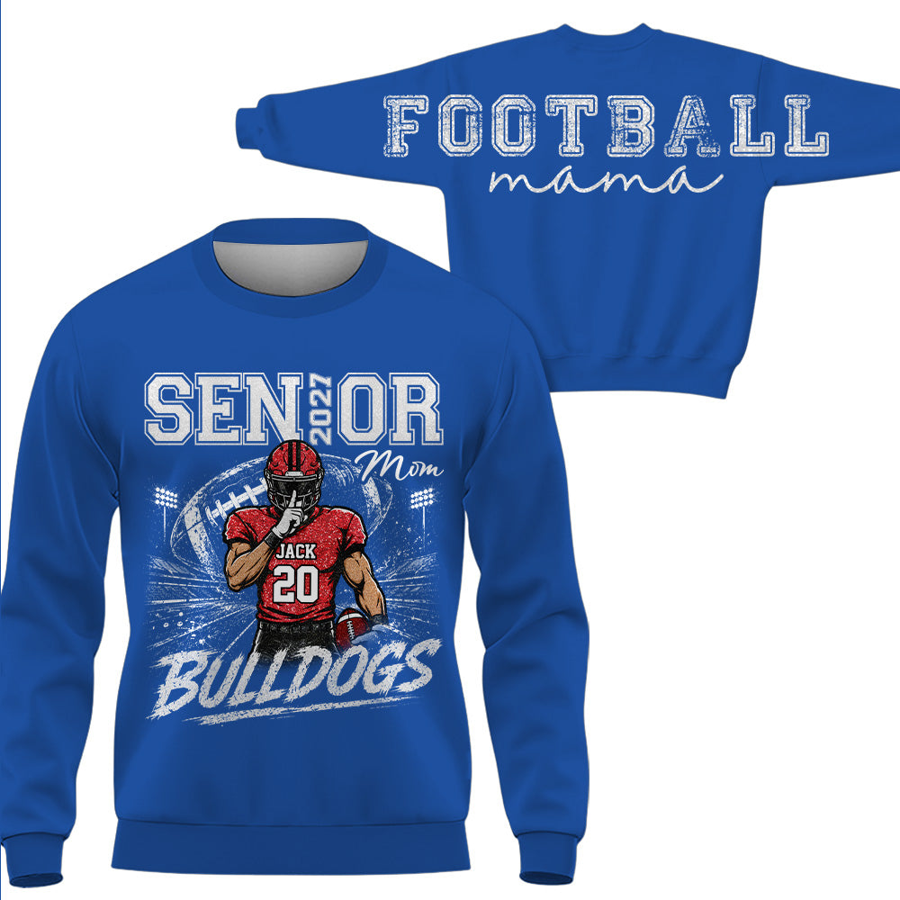 Personalized I'll Always Be Your Biggest Fan, Custom Large Back Graphic And Player Name & Number, Gift For Football Mom Family MI209 VH01
