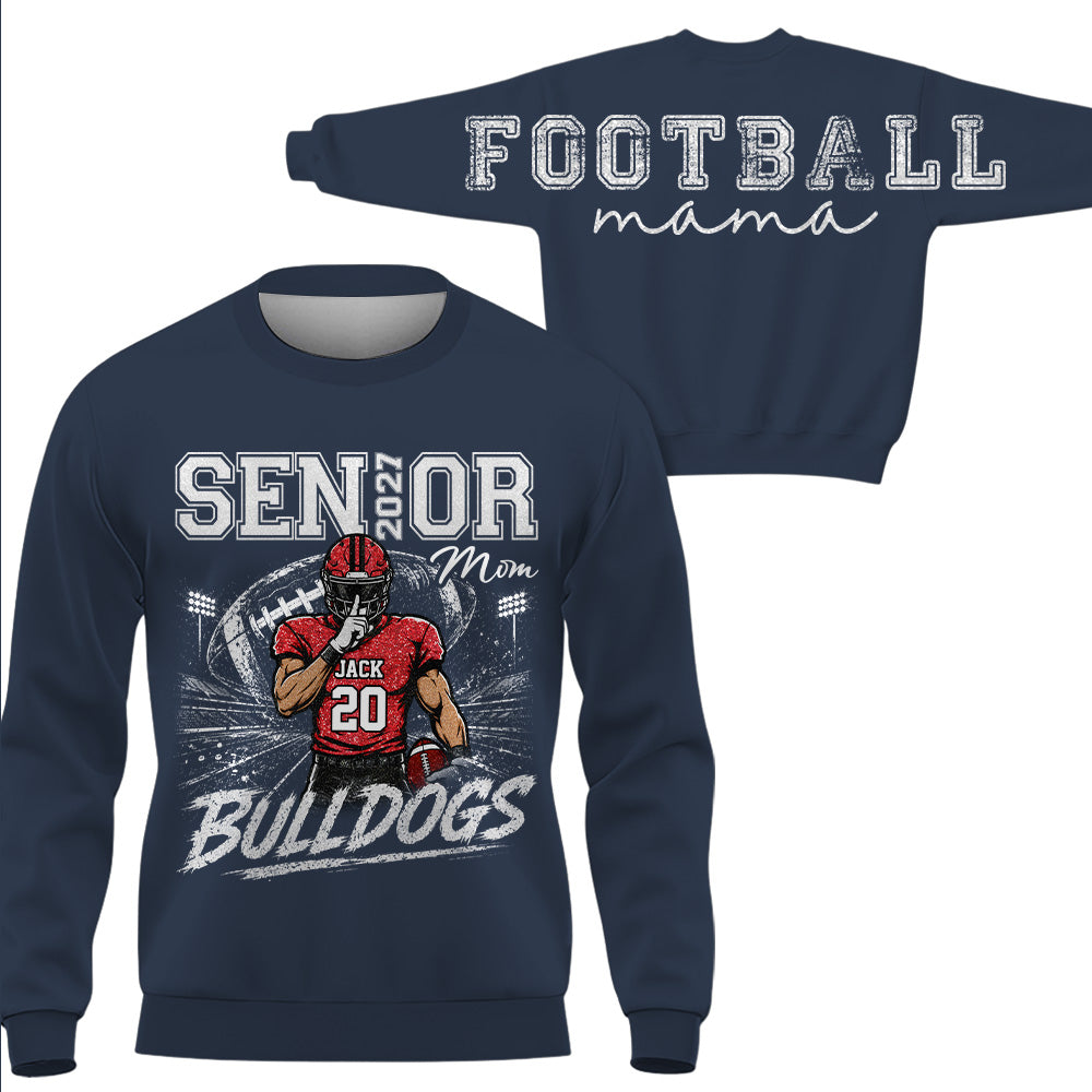 Personalized I'll Always Be Your Biggest Fan, Custom Large Back Graphic And Player Name & Number, Gift For Football Mom Family MI209 VH01