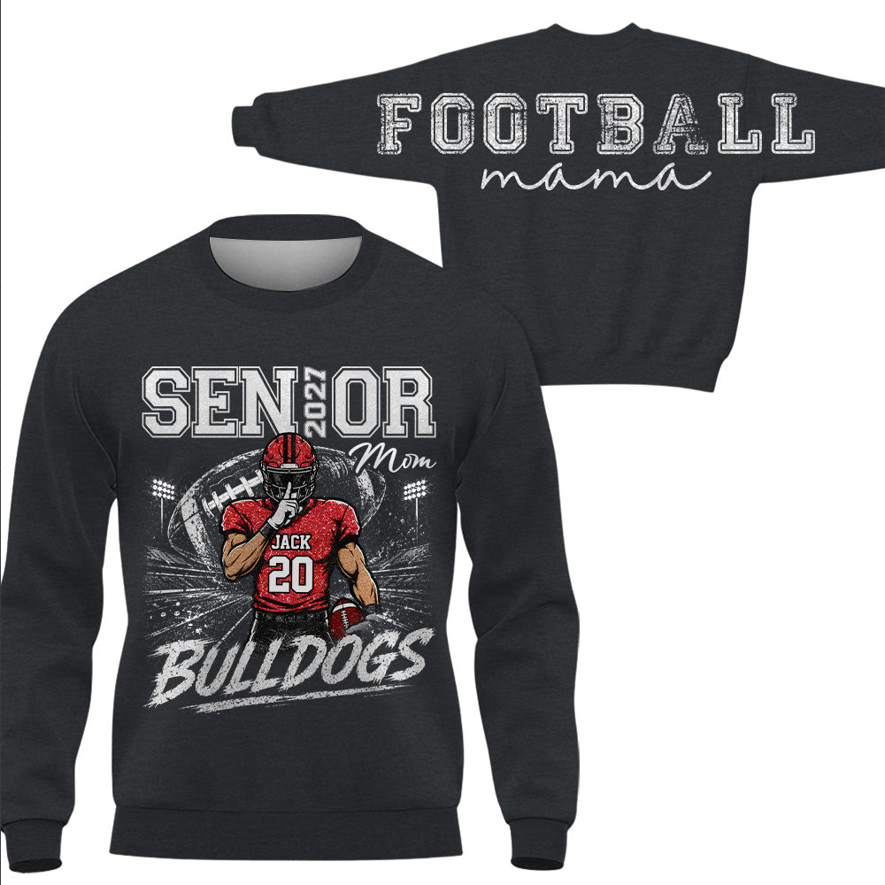 Personalized I'll Always Be Your Biggest Fan, Custom Large Back Graphic And Player Name & Number, Gift For Football Mom Family MI209 VH01