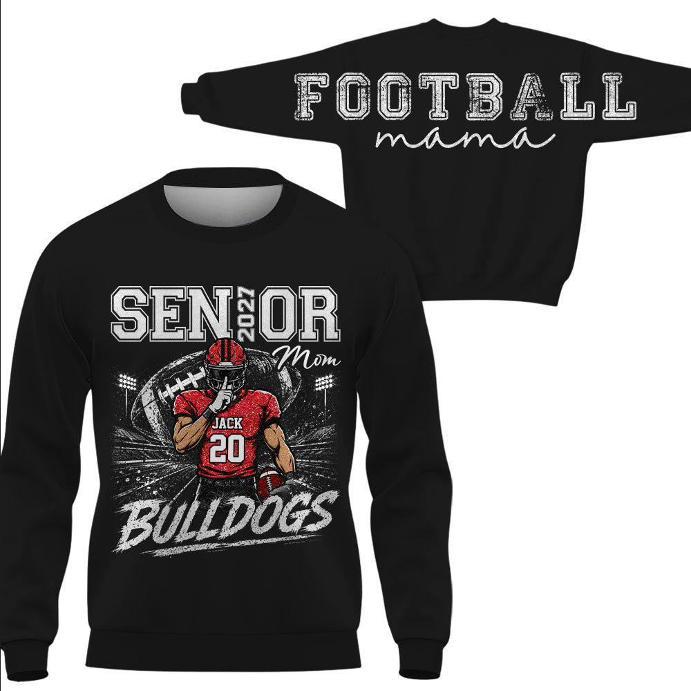 Personalized I'll Always Be Your Biggest Fan, Custom Large Back Graphic And Player Name & Number, Gift For Football Mom Family MI209 VH01
