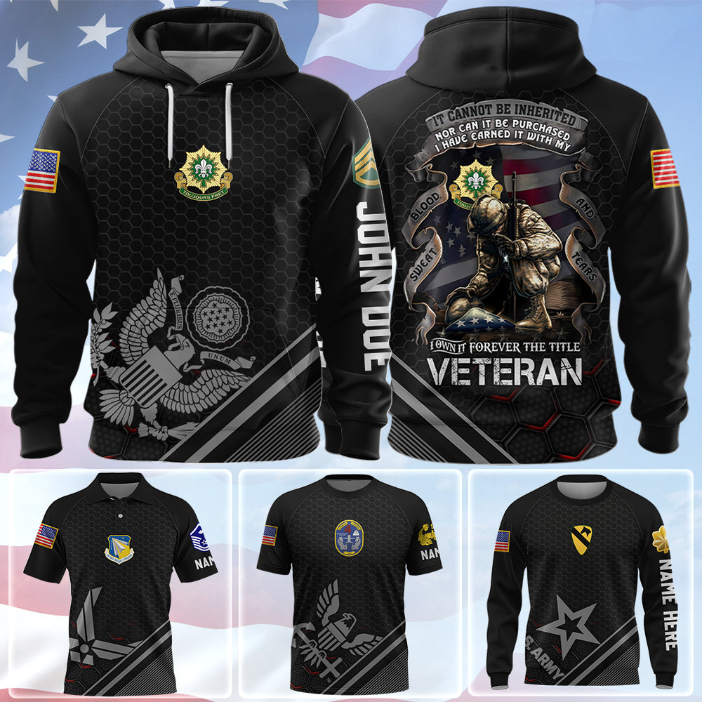 Personalized Veteran Shirt It Cannot Be Inherited Nor Can It Purchased Custom Division Military All Over Print Gift For Veteran K1702 Trhn