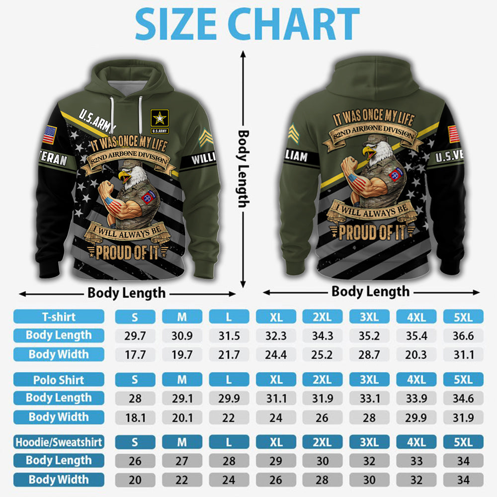 Personalized All Over Print Shirt It Was Once My Life US Veteran I Will Always Be Proud Of It  Eagle Military Camouflage Military K1702 MT2
