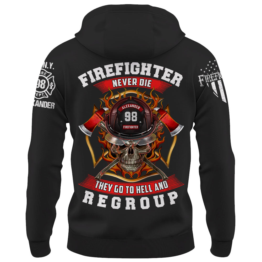 Custom Shirt Firefighters Don't Die They Go To Hell Gifr For Firefighters Custom Badges Logo K1702 Trhn
