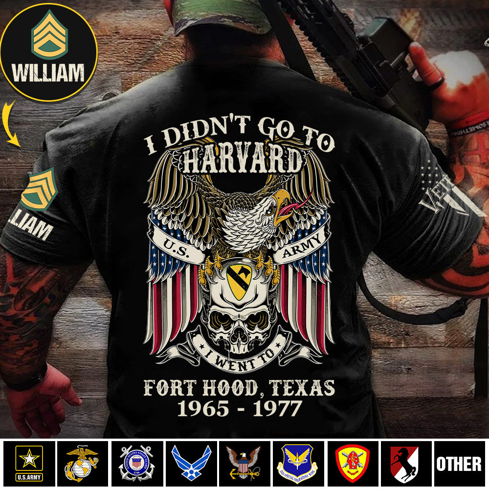 Custom Veteran Shirt I Didn't Go To Harvard I Went To Military Base Gift For Veterans K1702 MT2