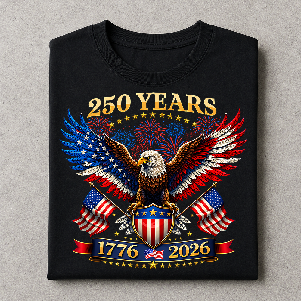 America 250 Years T-Shirt, 1776-2026 USA 250th Anniversary Independence Day Tee Hv01