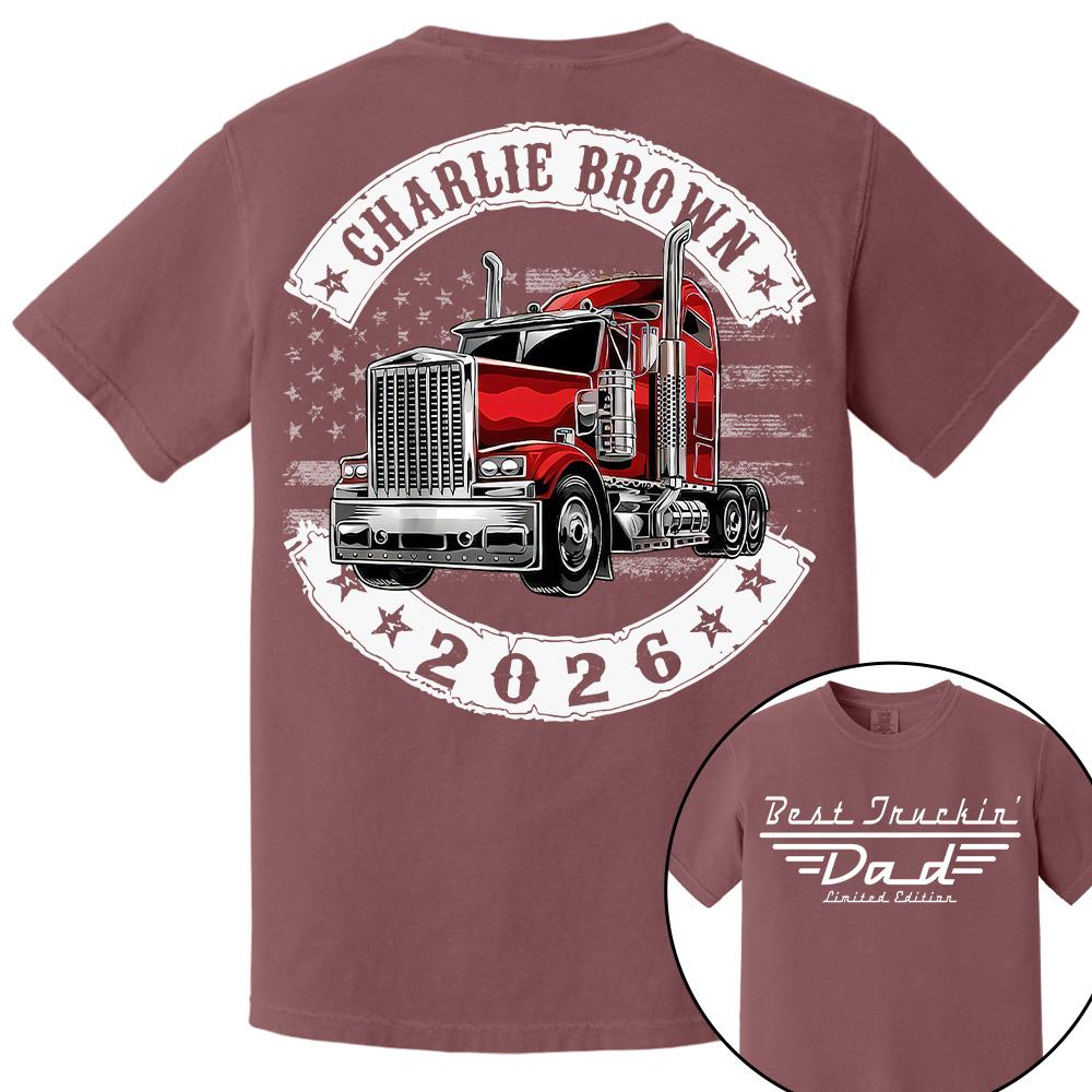 Best Truckin Dad Ever America Driver Dad Custom Shirt L0411 Hv01