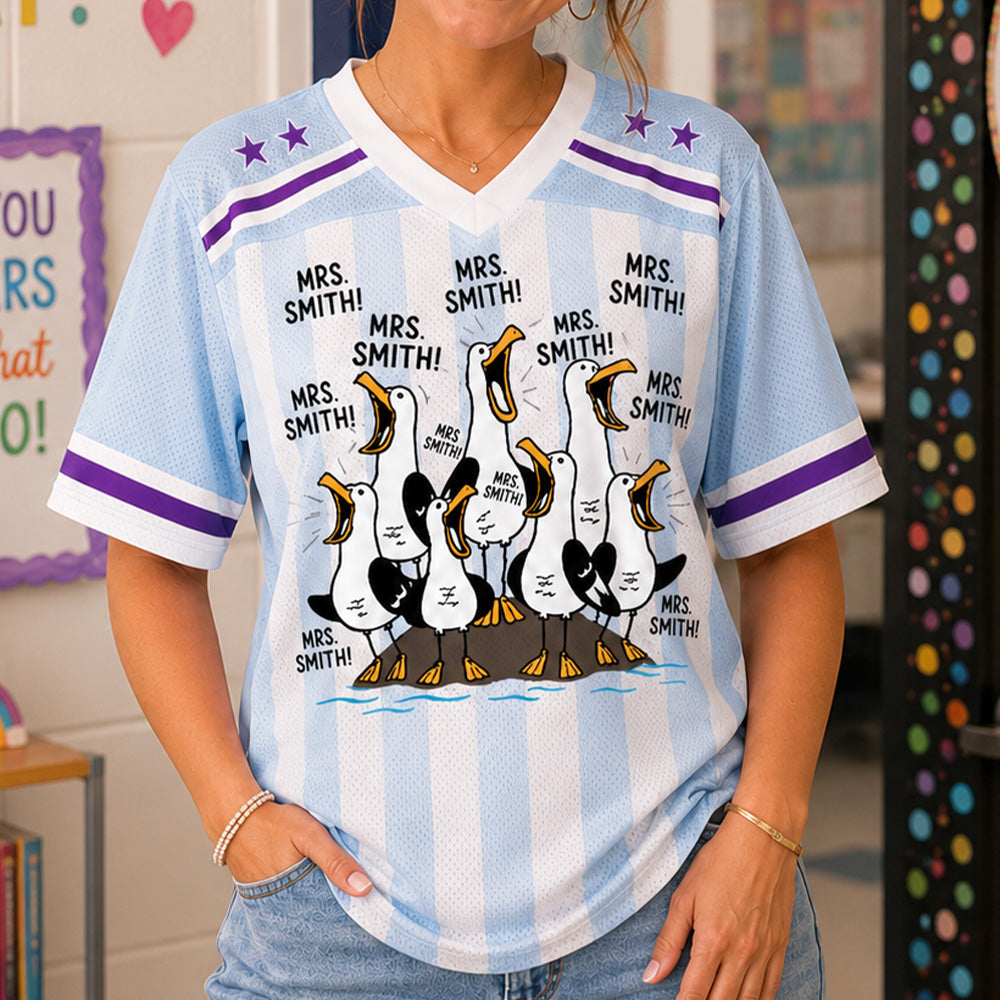 Mrs.Teacher’s Class of Seagulls Jersey– Personalized Back-to-School Gift for Teachers Vr2 Na02 T24