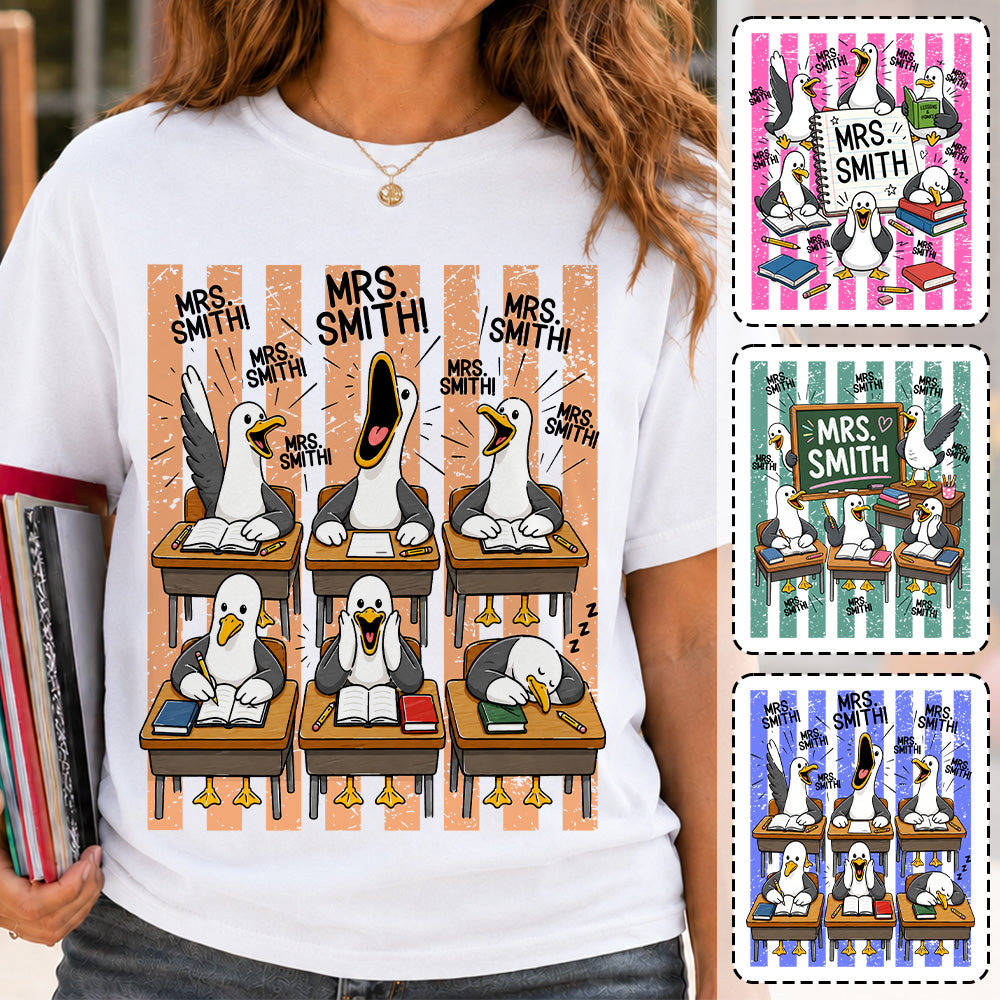 Mrs. Teacher My Class of Seagulls T-shirt For Teachers T24