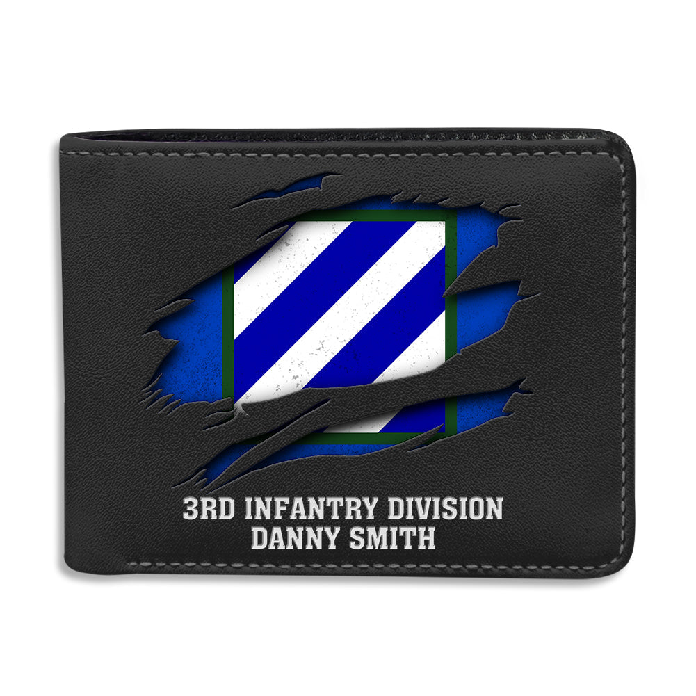 Personalized Leather Wallet US United States Military Custom All Branch K1702