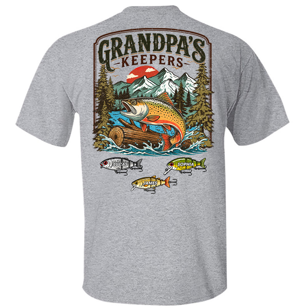 Grandpa’s Keepers T-Shirt – Personalized Fishing Grandpa Shirt T24