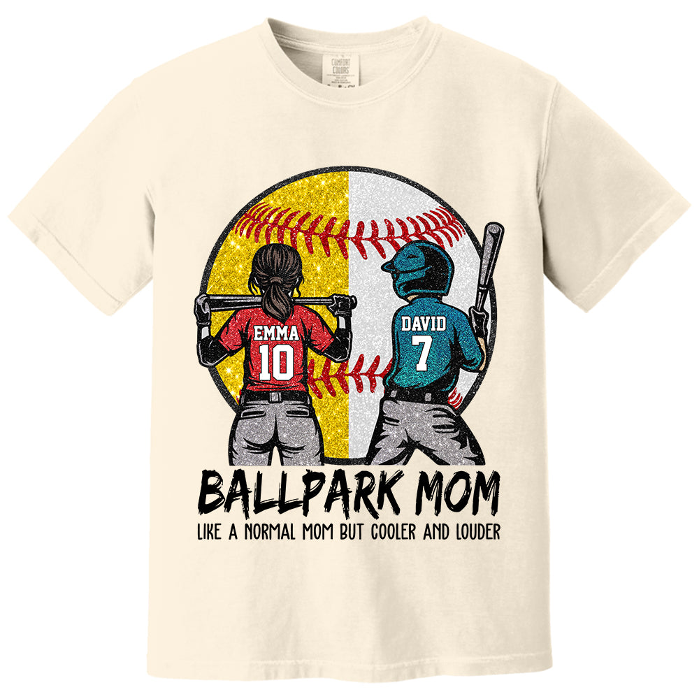 Personalized Baseball Softball Mom Ballpark Mom Shirt Like A Normal Mom But Cooler And Louder Gift For Sport Family T1807 T24
