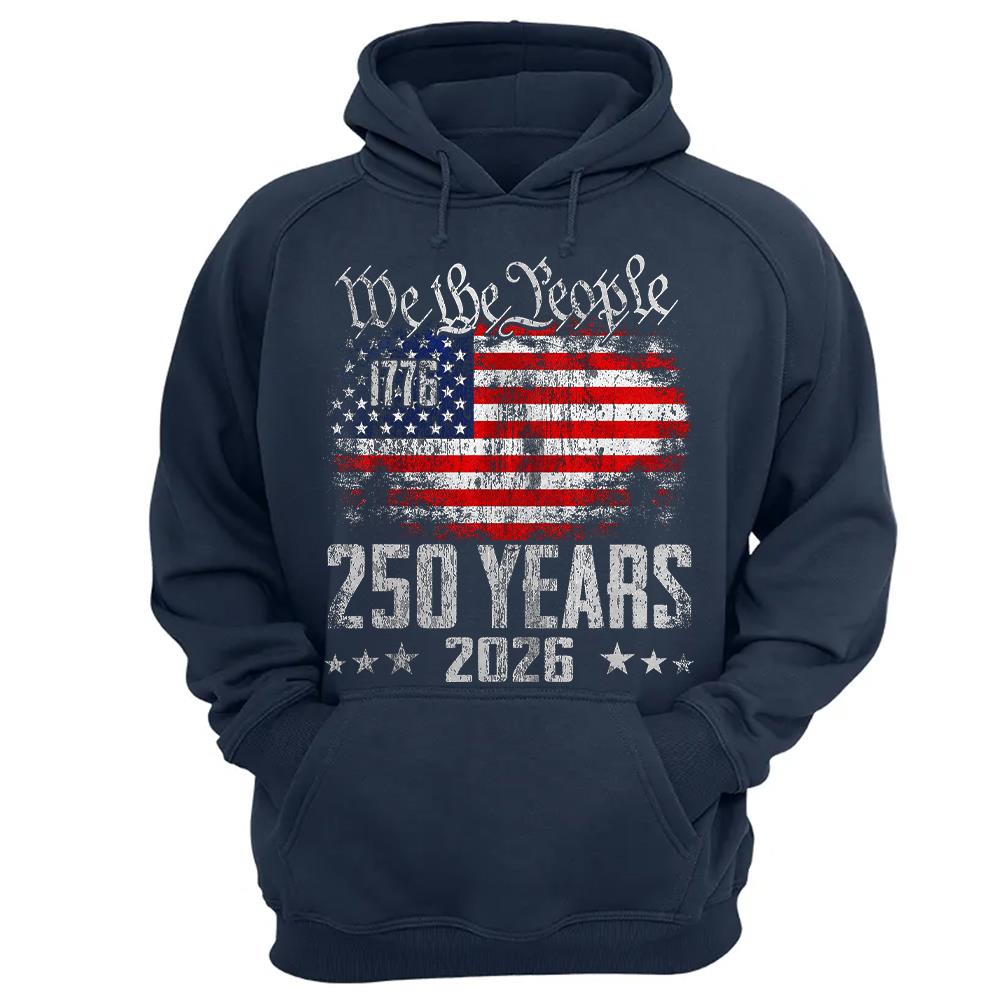 USA 250th Anniversary T-Shirt, America 250 Years 1776-2026 Fourth of July Tee Hv01