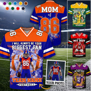 I Will Always Be Your Biggest Fan Personalized All Over Print Football Jersey For Football Mom Grandma Sport Family K1702 MT2