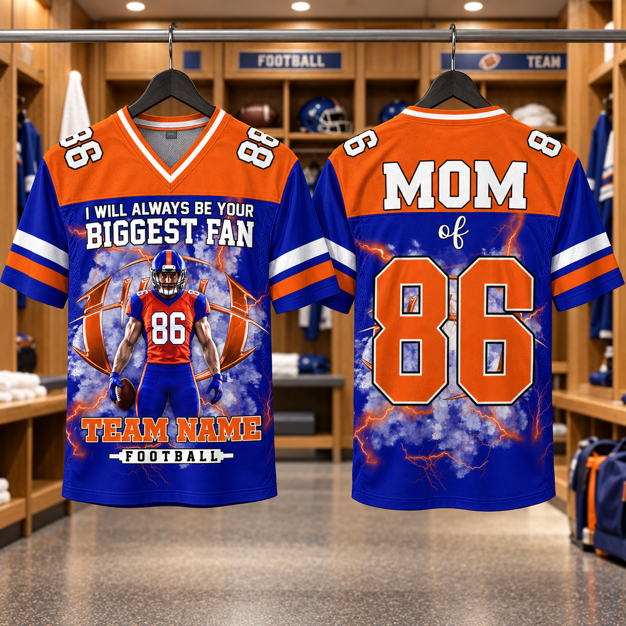 I Will Always Be Your Biggest Fan Personalized All Over Print Football Jersey For Football Mom Grandma Sport Family K1702 MT2
