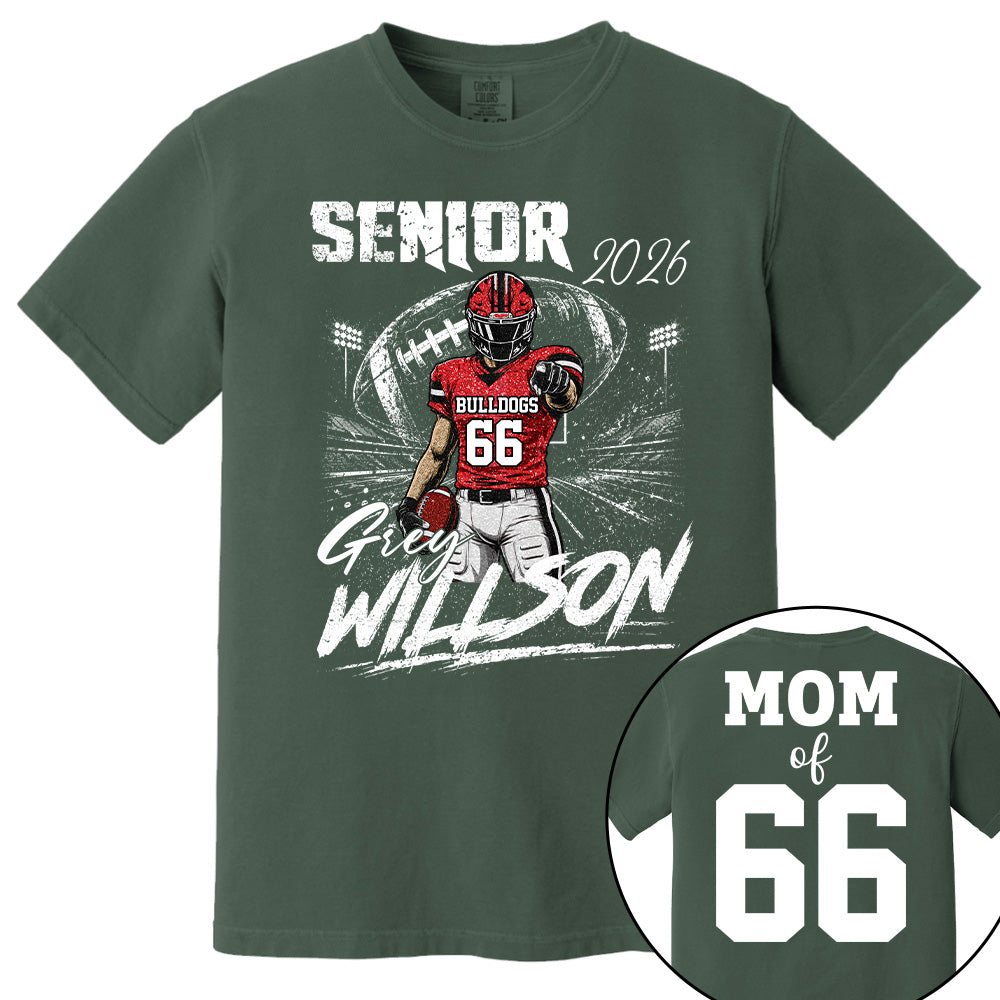 Personalized Senior Football Shirt, Custom Player Name Number Tee, Football Mom Senior Night Gift, Senior Football Mom Gift Na02 T24