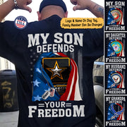 My son Defends Your Freedom Tshirt Gift For Armed Forces Hk10 Trhn