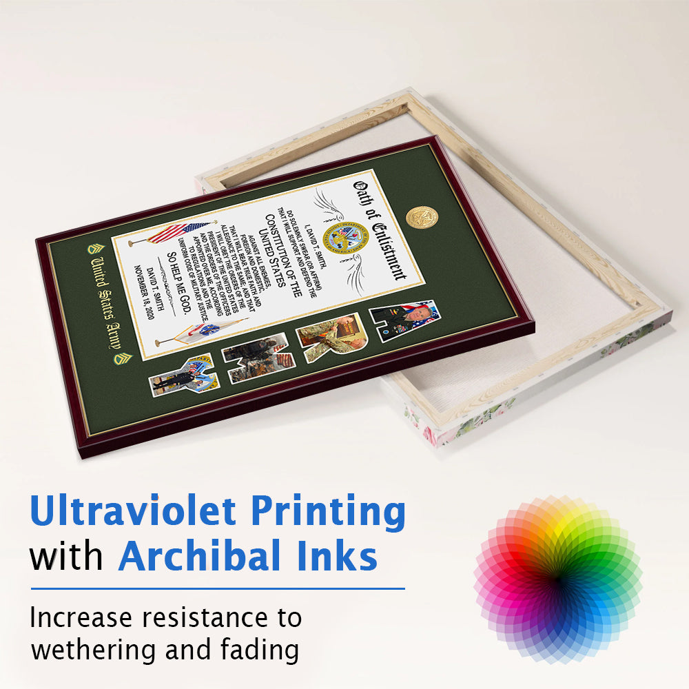 Personalized Canvas And Poster Oath of Enlistment Military Custom Photo Veteran Gift For Veterans