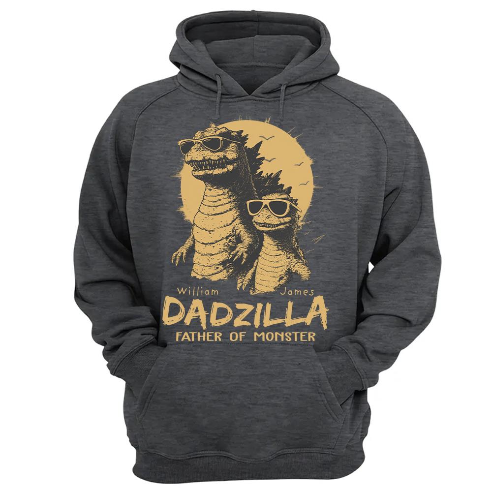 Personalized Dadzilla T-Shirt Father Day Gifts for Dad Funny Papa Tshirt Cool Daddy Dinosaur Tee Hv01