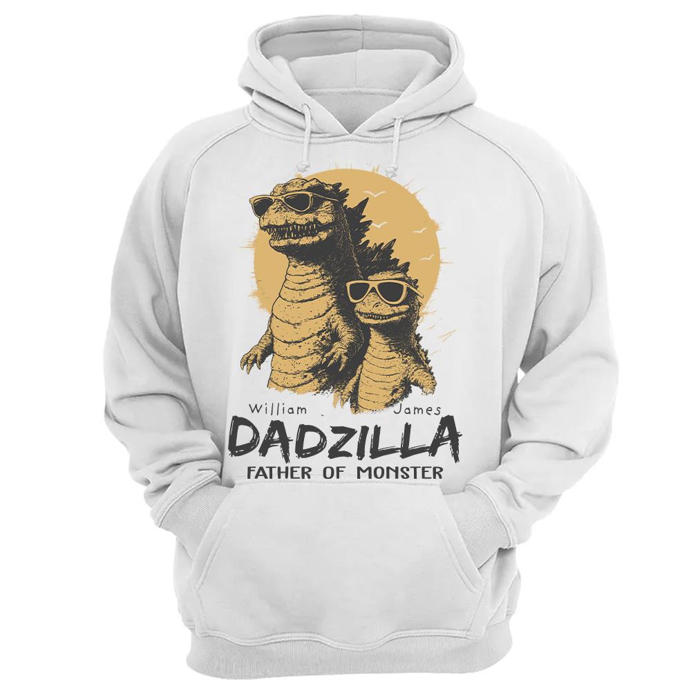 Personalized Dadzilla T-Shirt Father Day Gifts for Dad Funny Papa Tshirt Cool Daddy Dinosaur Tee Hv01