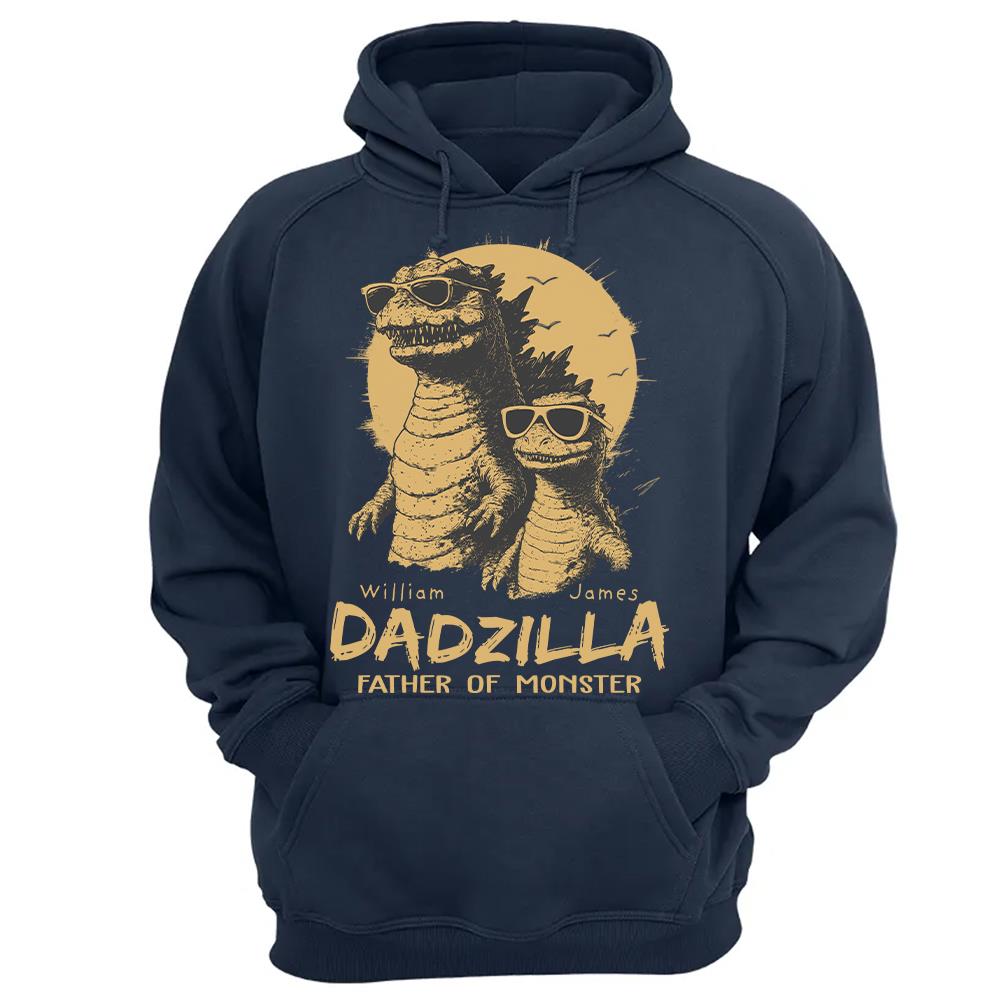 Personalized Dadzilla T-Shirt Father Day Gifts for Dad Funny Papa Tshirt Cool Daddy Dinosaur Tee Hv01