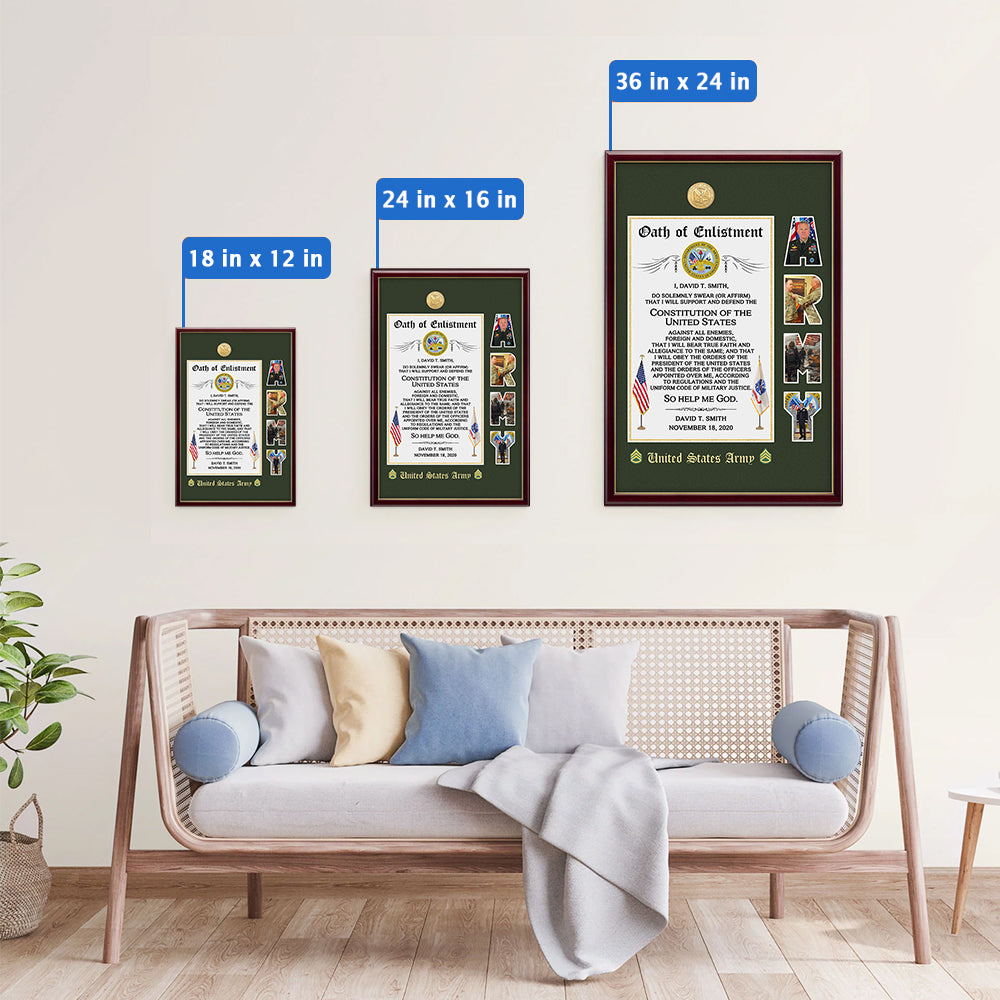 Personalized Canvas And Poster Oath of Enlistment Military Custom Photo Veteran Gift For Veterans