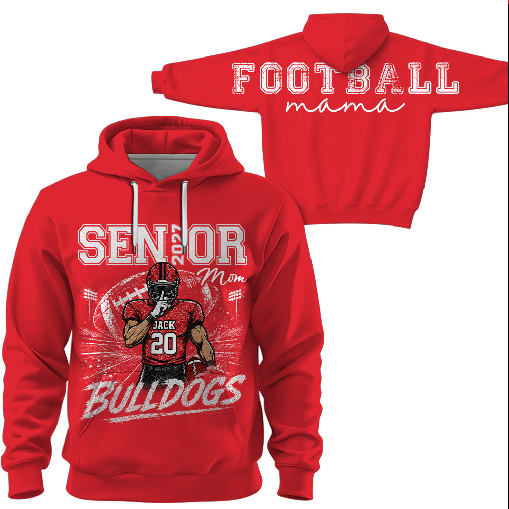 Personalized I'll Always Be Your Biggest Fan, Custom Large Back Graphic And Player Name & Number, Gift For Football Mom Family MI209 VH01