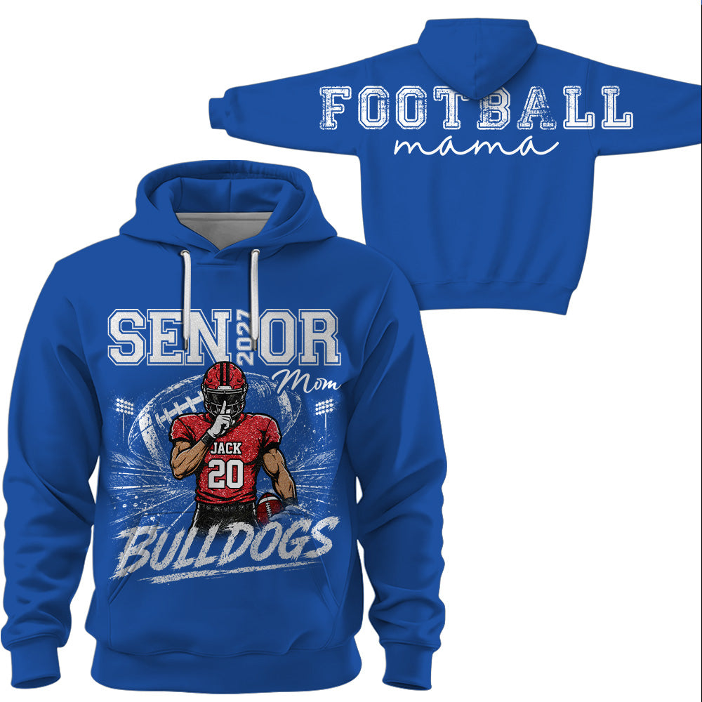 Personalized I'll Always Be Your Biggest Fan, Custom Large Back Graphic And Player Name & Number, Gift For Football Mom Family MI209 VH01